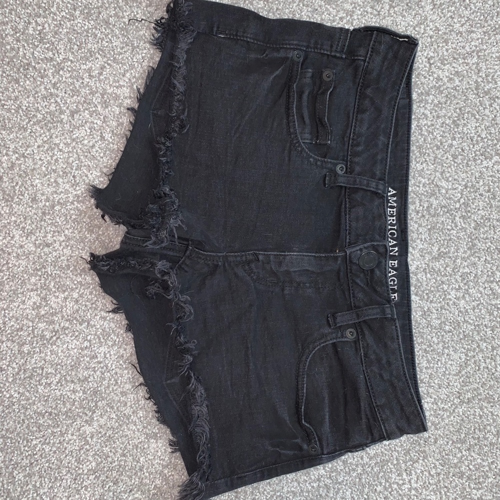Black American eagle jean shorts